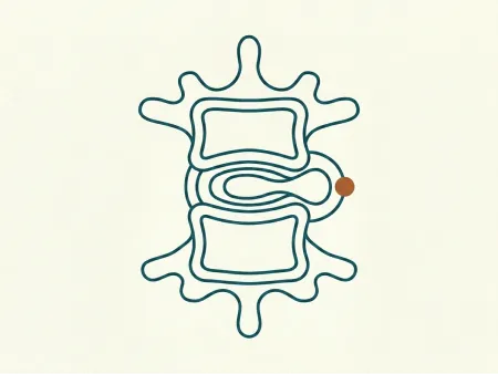 ilustração de uma vertebra com hernia comprimida